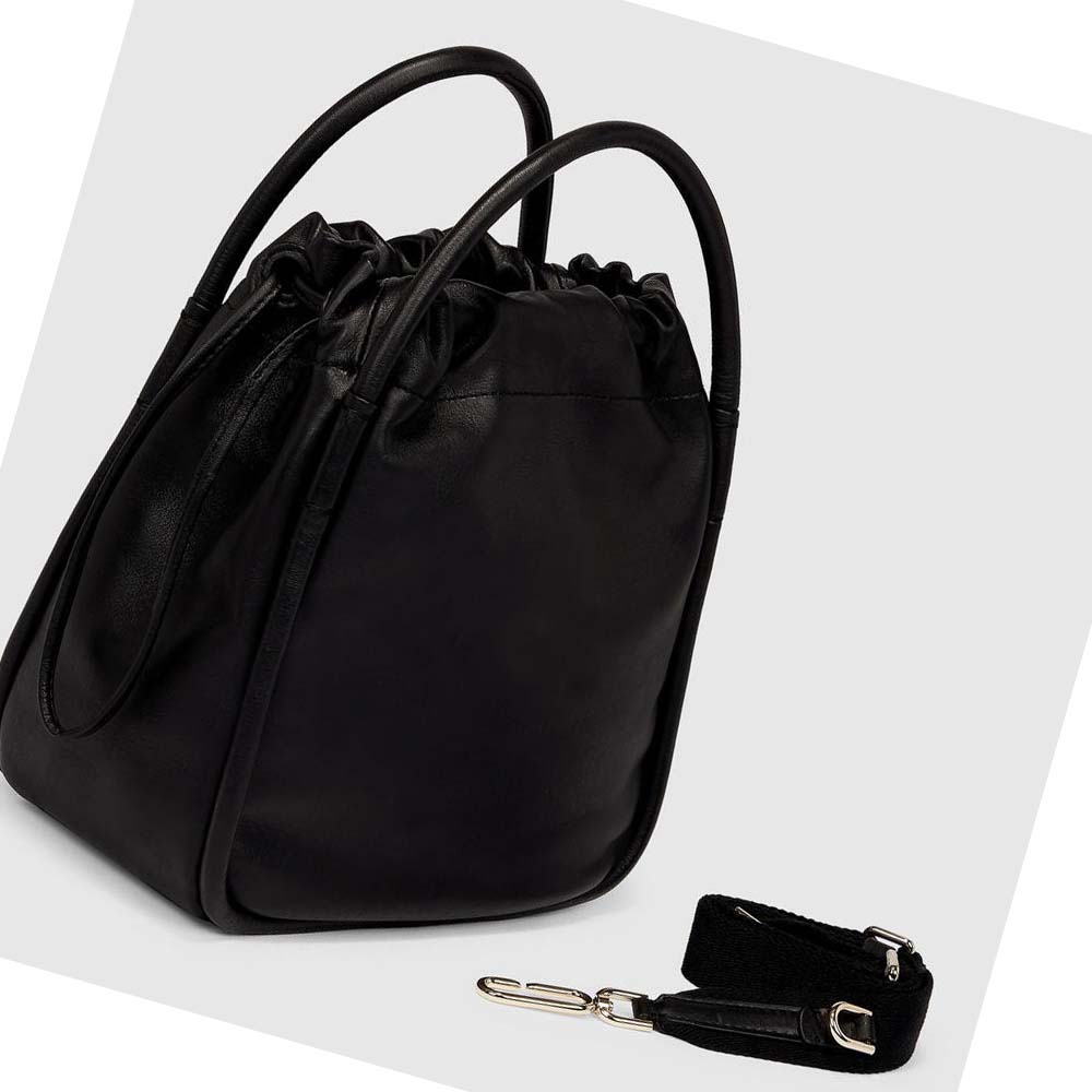 Men's Ecco Contact Drawstring Handbag Black | USA 736TCE